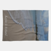 Persoonsverhoging van de oceaanstrand theedoek (Horizontaal)