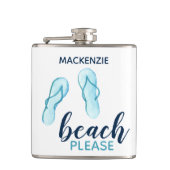 Persoonswisselaar alsjeblieft Turquoise Flip Flips Heupfles (Voorkant)