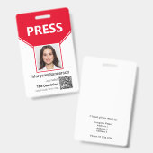 Perspas-foto- en QR-code-ID-badge Badge (Voor- en achterkant)