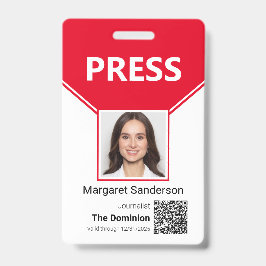 Perspas-foto- en QR-code-ID-badge Badge