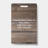 Perspas op persoonlijke titel Rustic Photo Journal Badge (Achterkant)