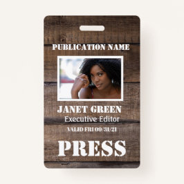 Perspas op persoonlijke titel Rustic Photo Journal Badge