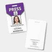 Perspasfoto met streepjescode en logo ID-badge Badge (Voor- en achterkant)