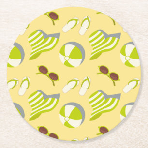 Perspatrooster met zonnebrillen en zonnezonnepanel ronde kartonnen onderzetter