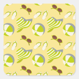 Perspatrooster met zonnebrillen en zonnezonnepanel vierkante sticker