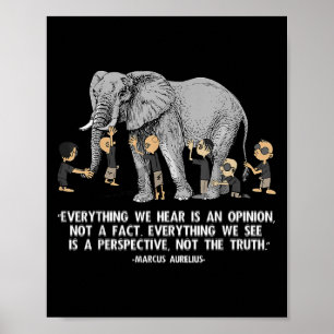 Perspectief citaat Marcus Aurelius Elephant Illust Poster