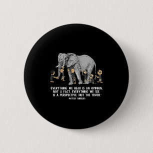 Perspectief citaat Marcus Aurelius Elephant Illust Ronde Button 5,7 Cm