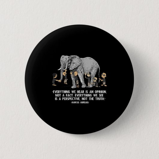 Perspectief citaat Marcus Aurelius Elephant Illust Ronde Button 5,7 Cm (Voorkant)