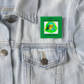 Perspectief Haters of Fans cartoon dame Vierkante Button 5,1 Cm (In situ)