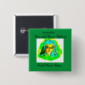 Perspectief Haters of Fans cartoon dame Vierkante Button 5,1 Cm (Voorkant /achterkant)