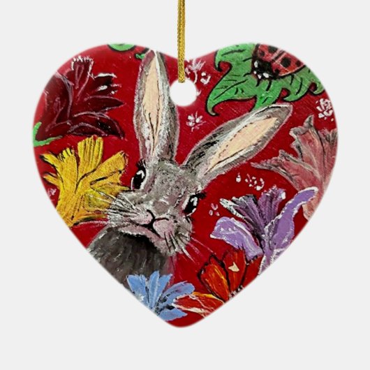 Perspectief keramische hartversiering keramisch ornament (Achterkant)