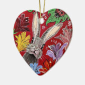 Perspectief keramische hartversiering keramisch ornament (Links)