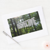 Perspectief Motivatie zon door bomen Rechthoekige Sticker (Envelop)