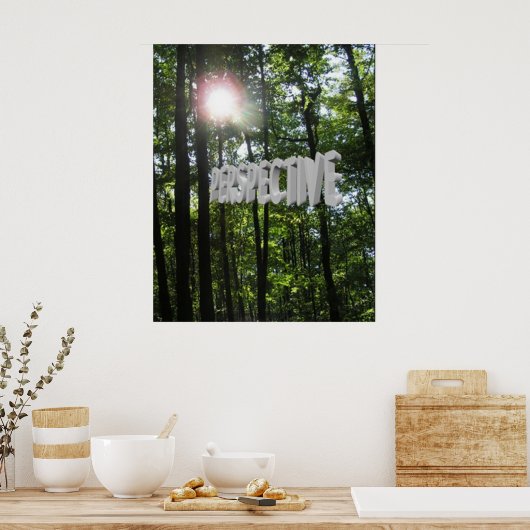 Perspectief Motivatie zon door het Poster van Bome (Keuken)