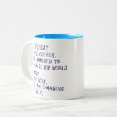 Perspectief op verandering tweekleurige koffiemok (Voorkant links)