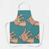 Perspectief reikende hand schort (Voorkant)