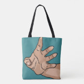 Perspectief Reikende Hand Tote Bag (Achterkant)