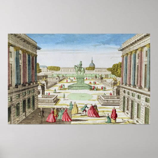 Perspectief Uitzicht van de Plaats Louis XV Poster (Voorkant)