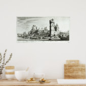 Perspectief uitzicht van de Tour de Nesle Poster (Keuken)