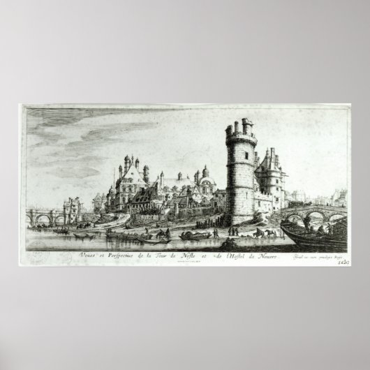 Perspectief uitzicht van de Tour de Nesle Poster (Voorkant)