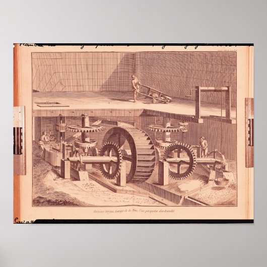 Perspectief uitzicht van een "Patouillet" Poster (Voorkant)