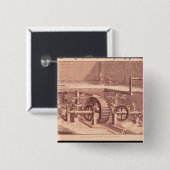 Perspectief uitzicht van een "Patouillet" Vierkante Button 5,1 Cm (Voorkant /achterkant)
