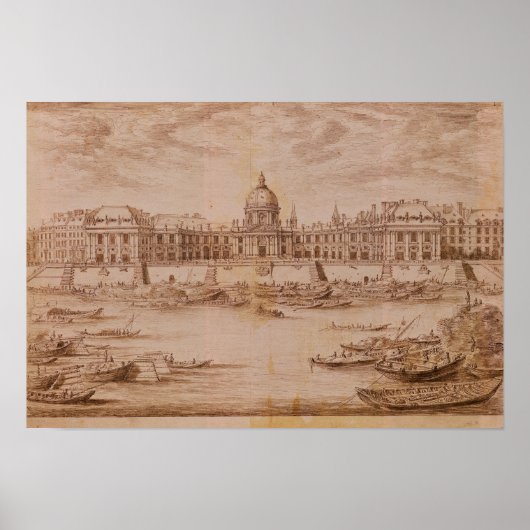 Perspectief Uitzicht van het College van Quatre-Na Poster (Voorkant)