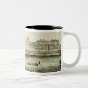 Perspectief Uitzicht van het Greenwich-ziekenhuis Tweekleurige Koffiemok