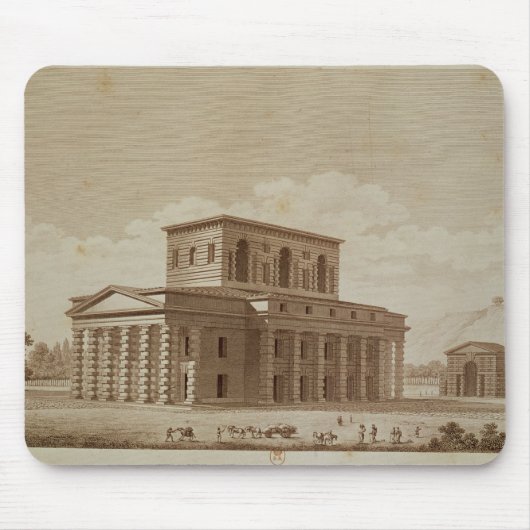 Perspectief uitzicht van het huis van de directeur muismat (Voorkant)