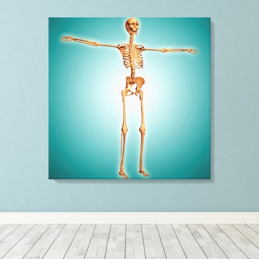 Perspectief Uitzicht van het menselijk skeletsyste Canvas Afdruk (Insitu (Houten vloer))