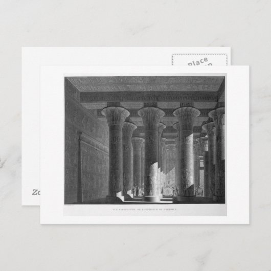 Perspectief uitzicht van het portico interior, Esn Briefkaart (Voorkant / Achterkant)