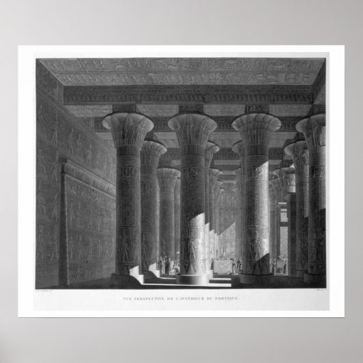 Perspectief uitzicht van het portico interior, Esn Poster (Voorkant)