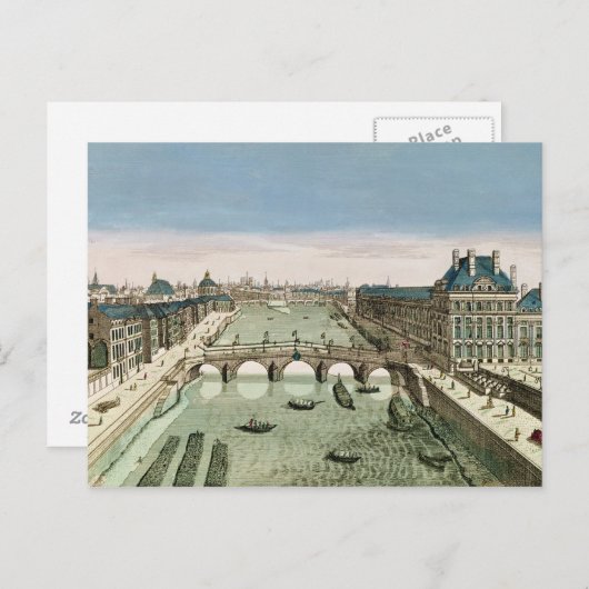 Perspectief Uitzicht van Parijs vanaf de Pont Roya Briefkaart (Voorkant / Achterkant)