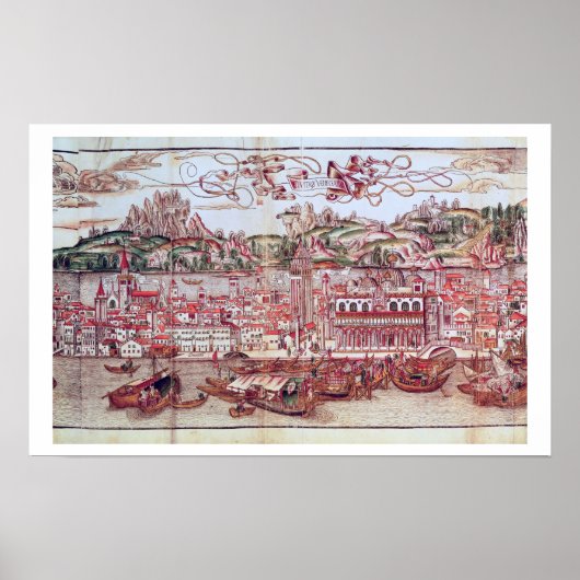 Perspectief uitzicht van Venetië (detail) uit 'Opu Poster (Voorkant)