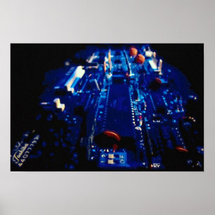 Perspectiefblauwe kaart poster