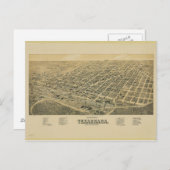 Perspectiefkaart van Texarkana Texas en Arkansas Briefkaart (Voorkant / Achterkant)