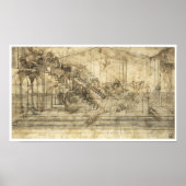 Perspectiefstudie "Adoration of Magi", Da Vinci Poster (Voorkant)
