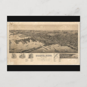 Perspectieve kaart van Duluth Minnesota (1893)