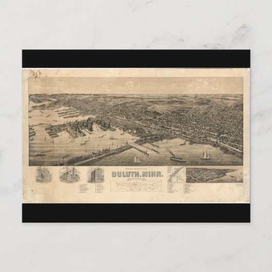 Perspectieve kaart van Duluth Minnesota (1893) (Voorkant)