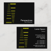 Perspectieven - Geel en wit op zwart Visitekaartje (Voorkant / Achterkant)