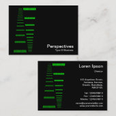 Perspectieven - Groen en wit op zwart Visitekaartje (Voorkant / Achterkant)