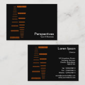 Perspectieven - Oranje en wit op zwart Visitekaartje (Voorkant / Achterkant)