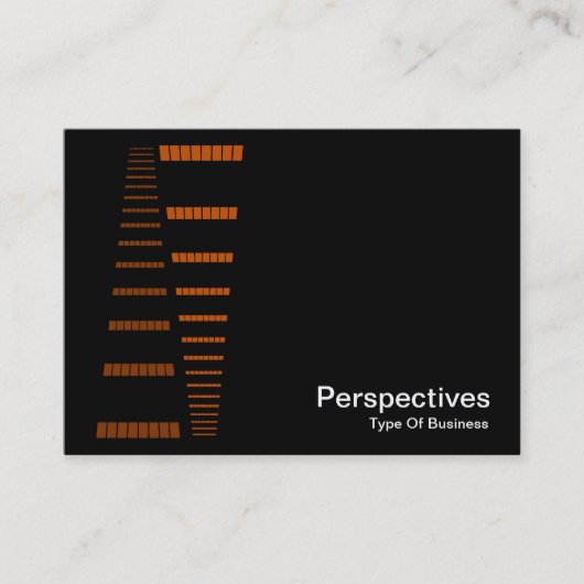 Perspectieven - Oranje en wit op zwart Visitekaartje (Voorkant)