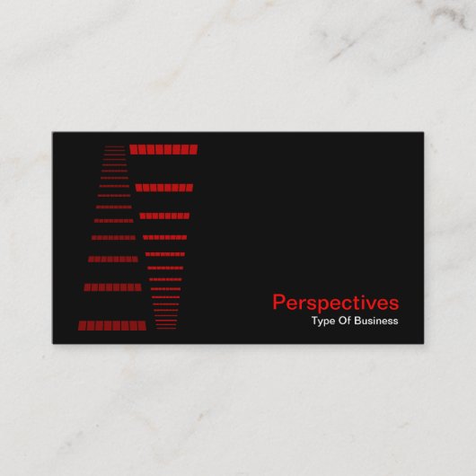 Perspectieven - Rood en wit op zwart Visitekaartje (Voorkant)