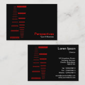 Perspectieven - Rood en wit op zwart Visitekaartje (Voorkant / Achterkant)