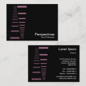 Perspectieven - Roze en wit op zwart Visitekaartje (Voorkant / Achterkant)