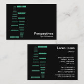 Perspectieven - Turquoise en White on Black Visitekaartje (Voorkant / Achterkant)