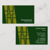 Perspectieven v2 - Amber en White op Donkergroen Visitekaartje (Voorkant / Achterkant)