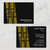 Perspectieven v2 - Amber en White op zwart Visitekaartje (Voorkant / Achterkant)