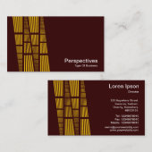 Perspectieven v2 - Amberkleurig en wit op donkerbr Visitekaartje (Voorkant / Achterkant)